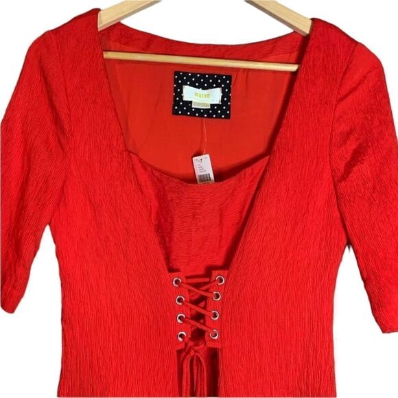 NWT! Maeve by anthropologie red corset dress - Picture 3 of 11